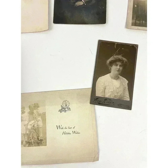 Antique Lot of 17 B&W Sepia Photographs Portraits Wedding 1900's Ephemera OOAK - Picture 8 of 9